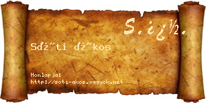 Sóti Ákos névjegykártya
